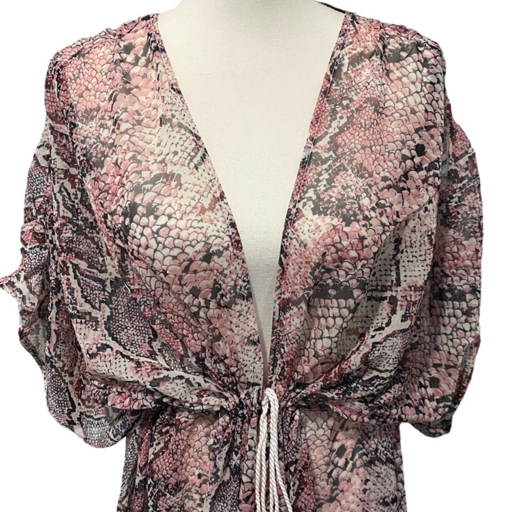 NWT One Size Carlos by Carlos Santana Kimono / Cover Up Snakeskin BLUSH